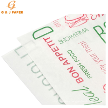 30x33cm Logo printed Greaseproof Paper for Burger